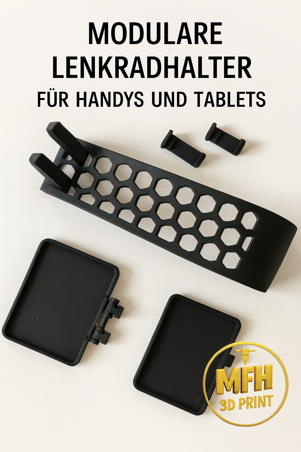 Modulare Lenkradhalterung für Handy & Tablet